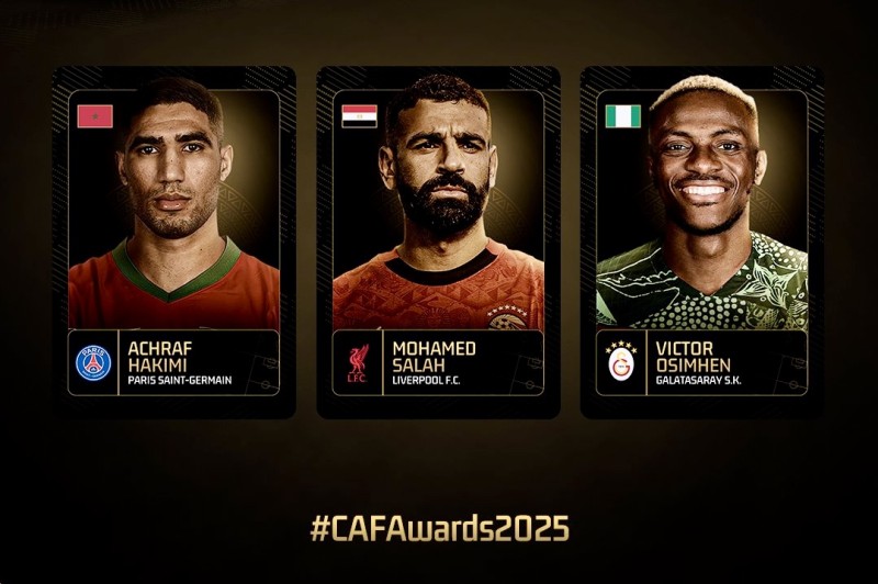 CAF Awards 2025 : Hakimi, Salah et Osimhen en lice pour le Ballon d’Or Africain